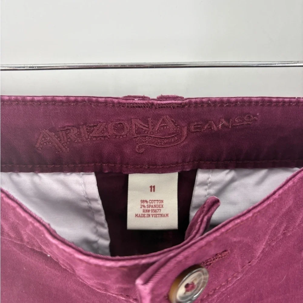 Arizona Jean Co Burgundy Shorts Juniors Size 11 - Picture 4 of 7